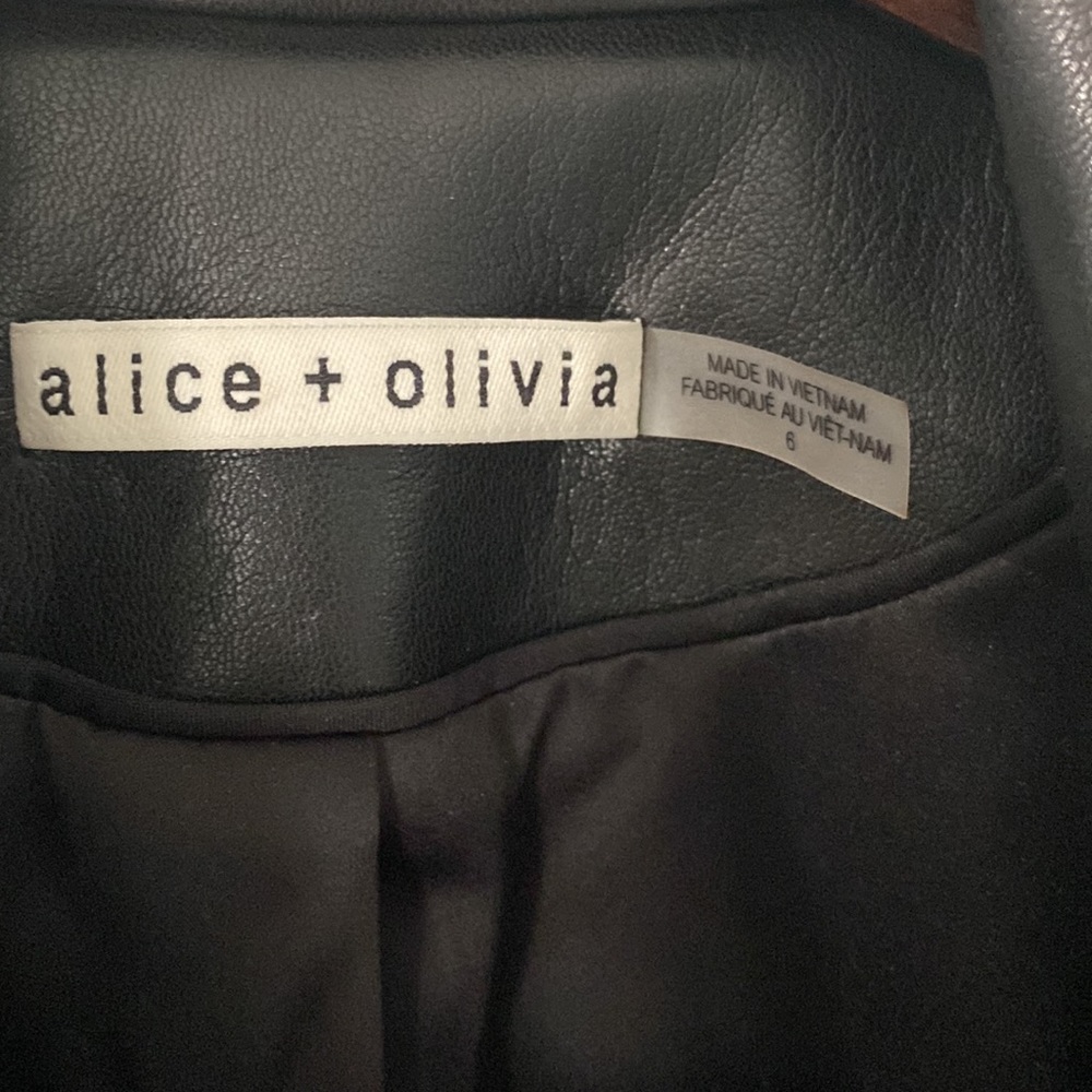 Alice and Olivia Shan vegan leather jacket - Picture 5 of 15